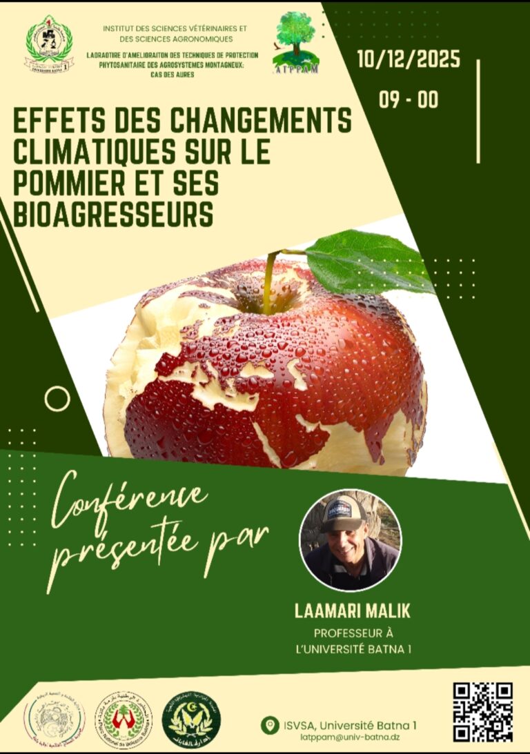 Conférence: Effets des changement climatiques sur le pommier et ses bioagresseurs